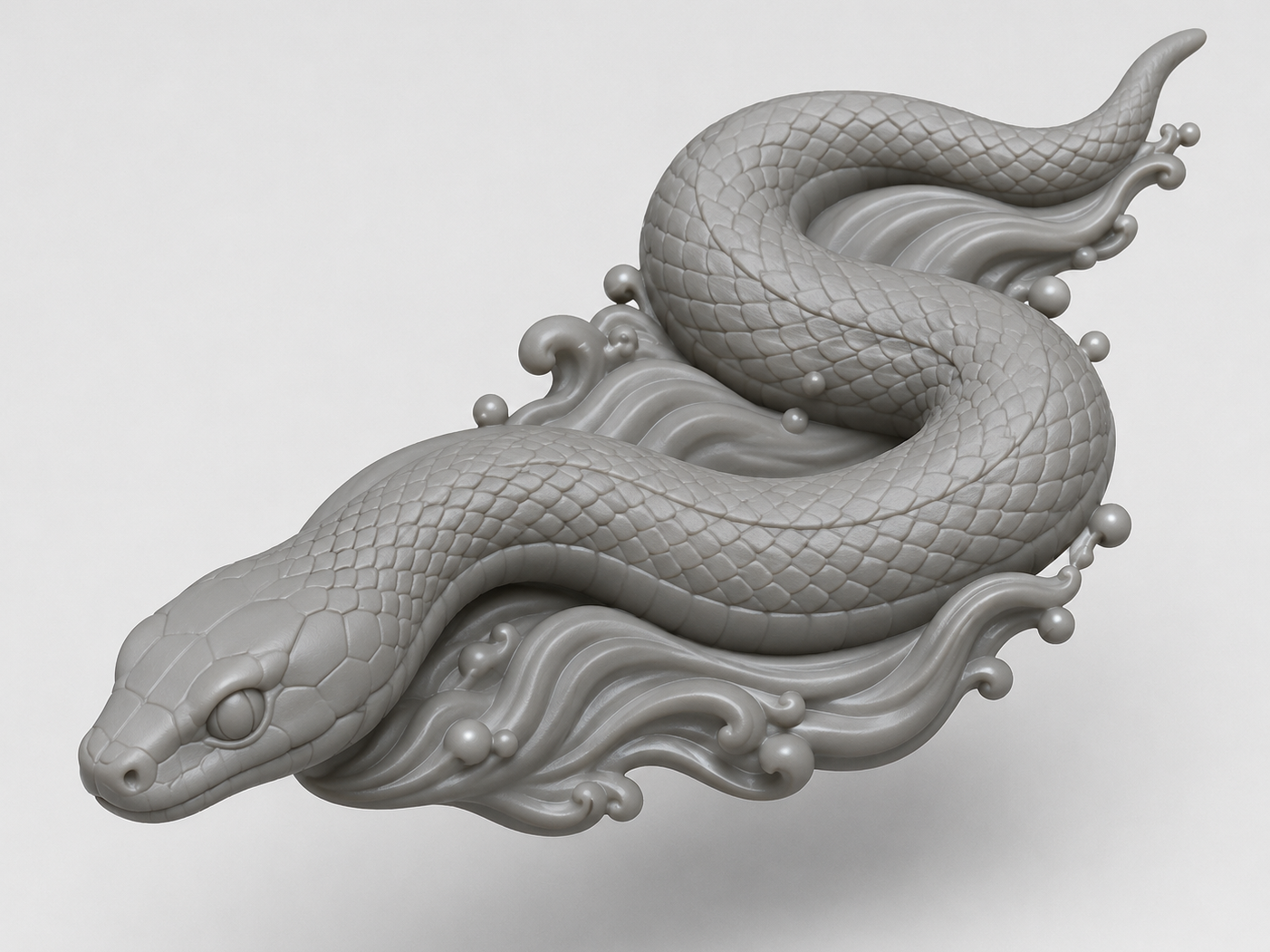 Snake swiming through water