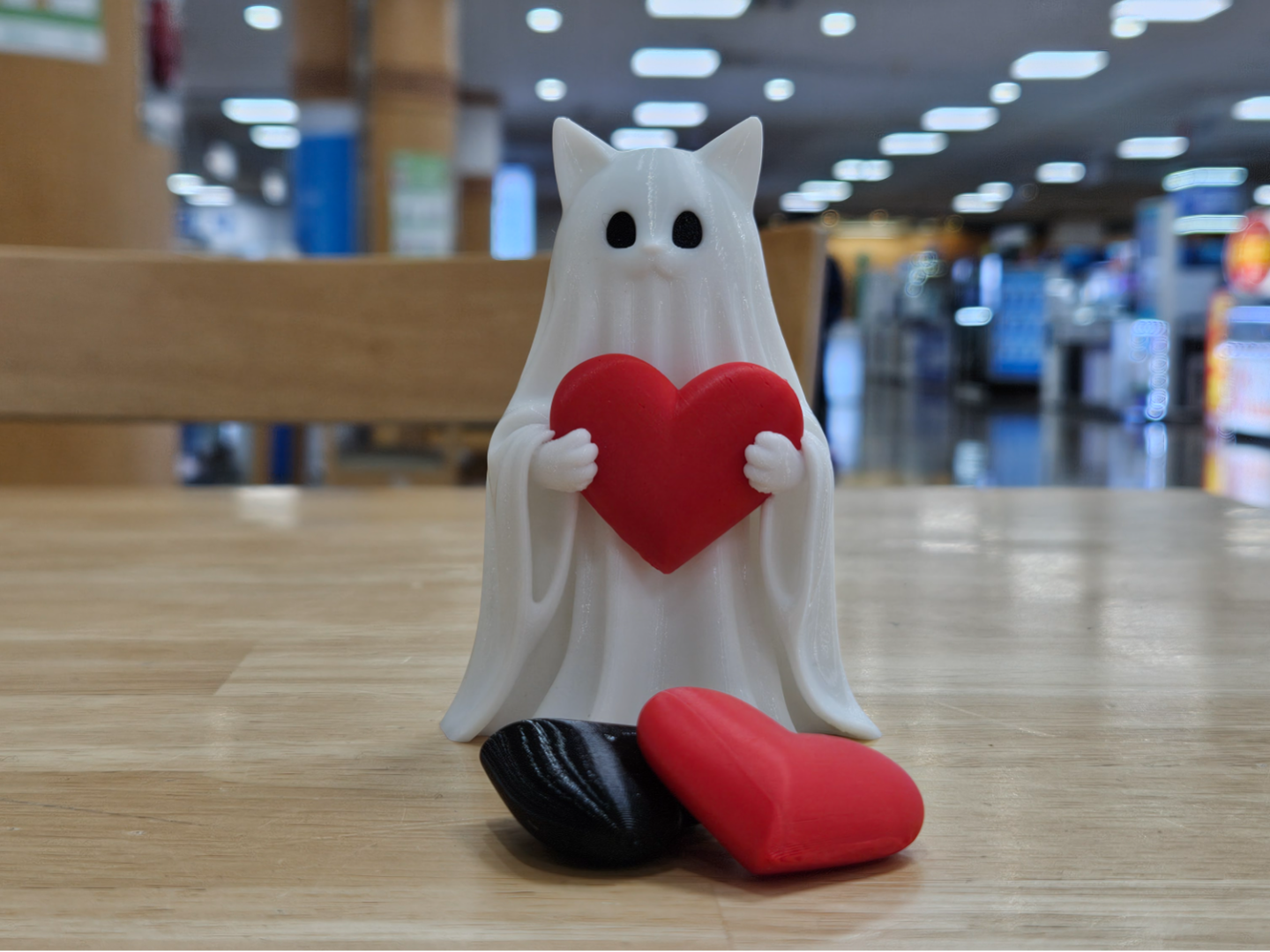Heart-Holding Ghost Cat