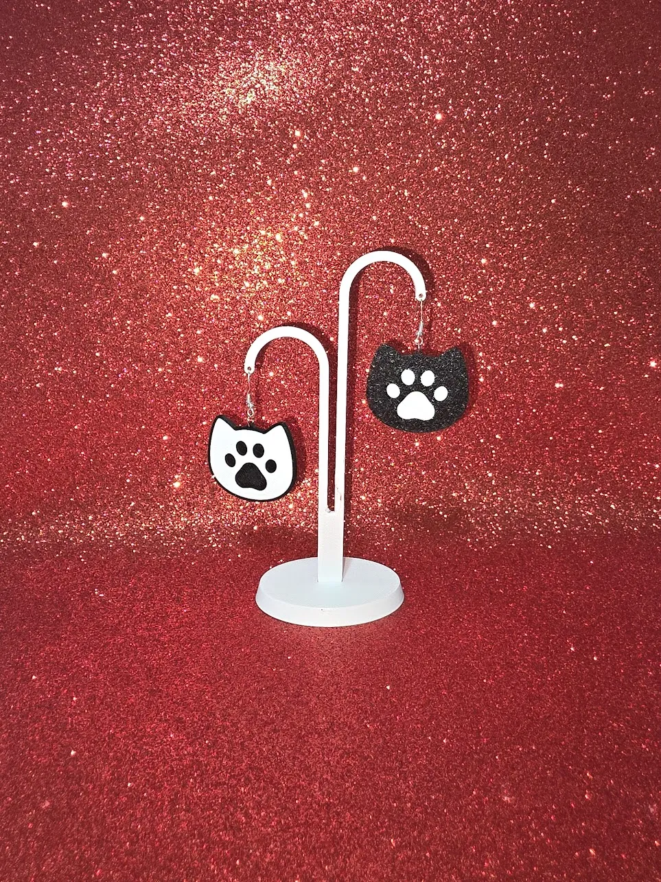 Kitten paws earrings view 3