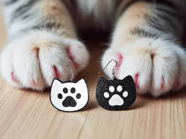 Kitten paws earrings