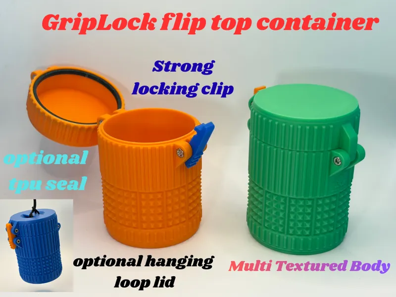 GripLock flip top container