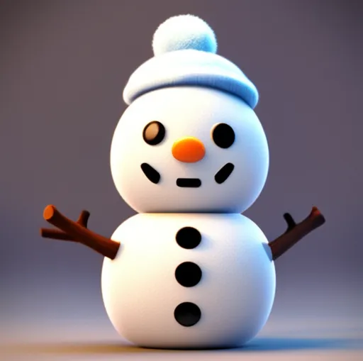 Happy Snowman with a Beanie 