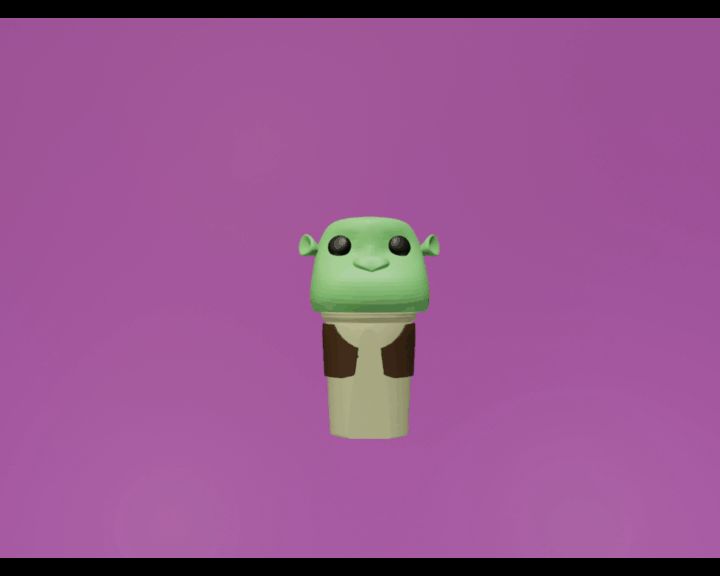 shaker de shrek tipo funko pop, no AMS