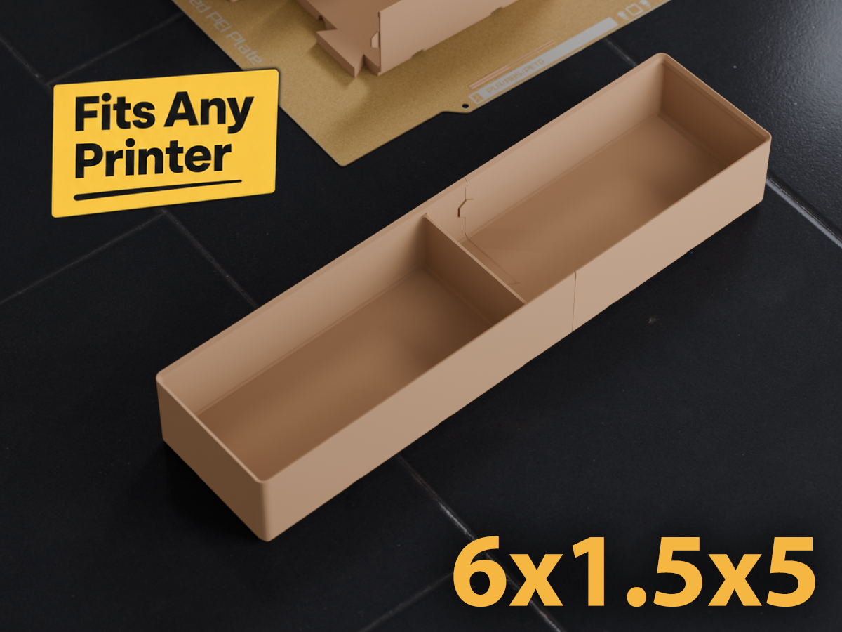 Gridfinity 6x1.5 Bin w/ Divider Dovetail Split Fit