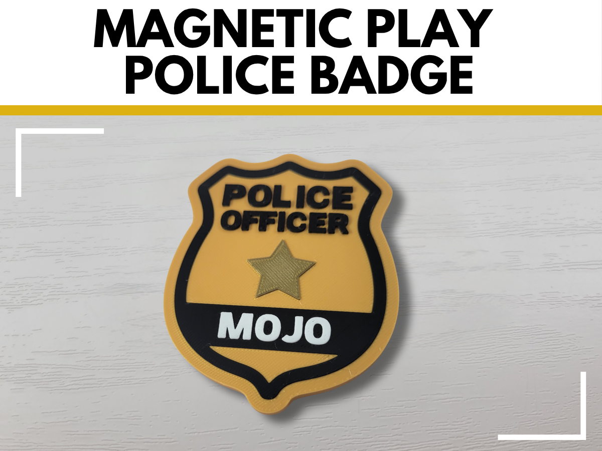 Magnetic Play Police Badge for Kids or Cosplay