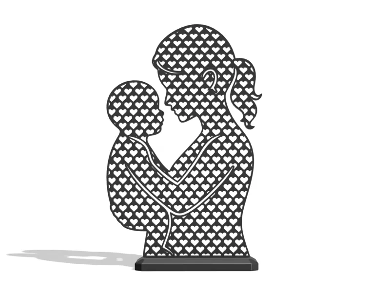 Mother's Day Heart Silhouette | Mom & Child Gift
