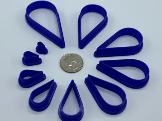 60 mm teardrop shape cookie clay fondant cutter