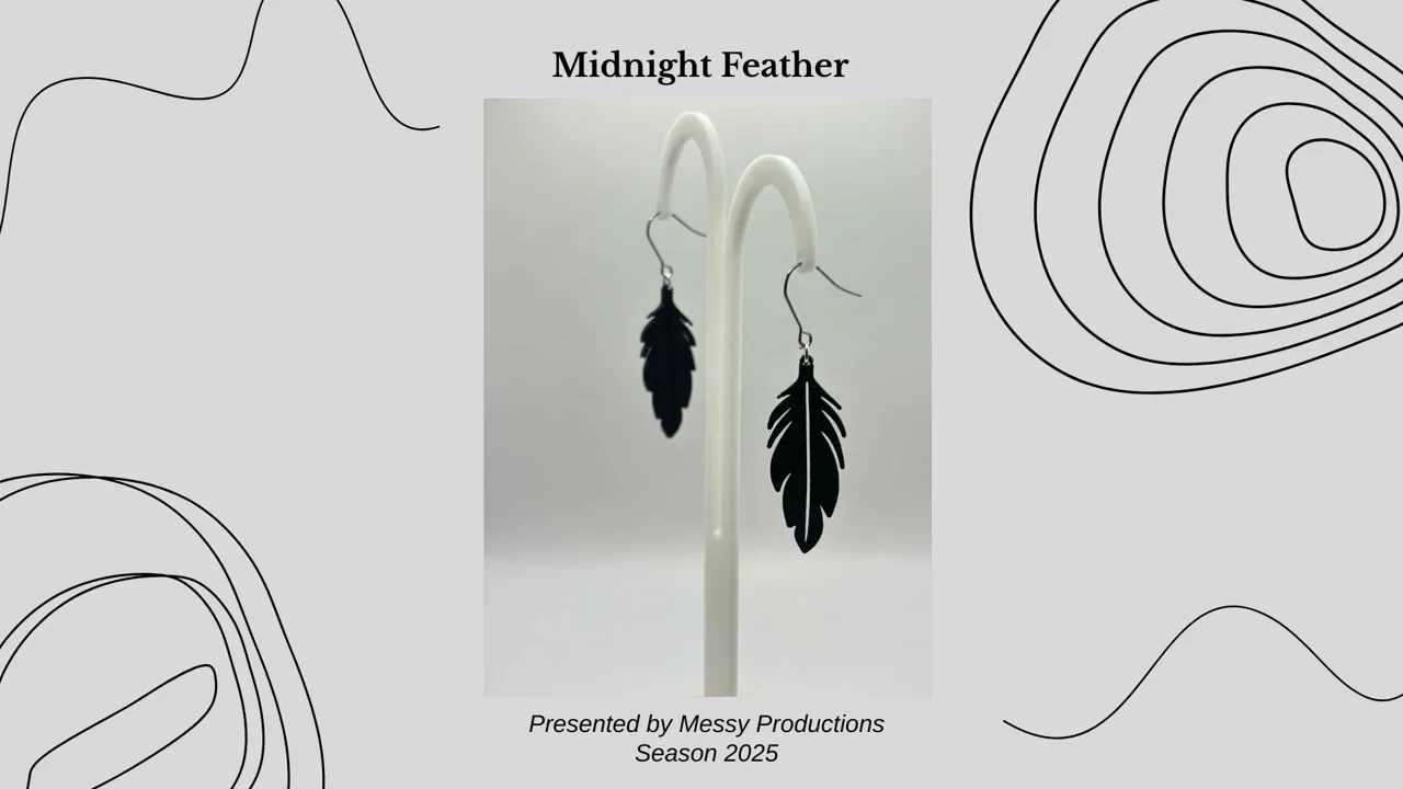 Black Feather Earrings view 4