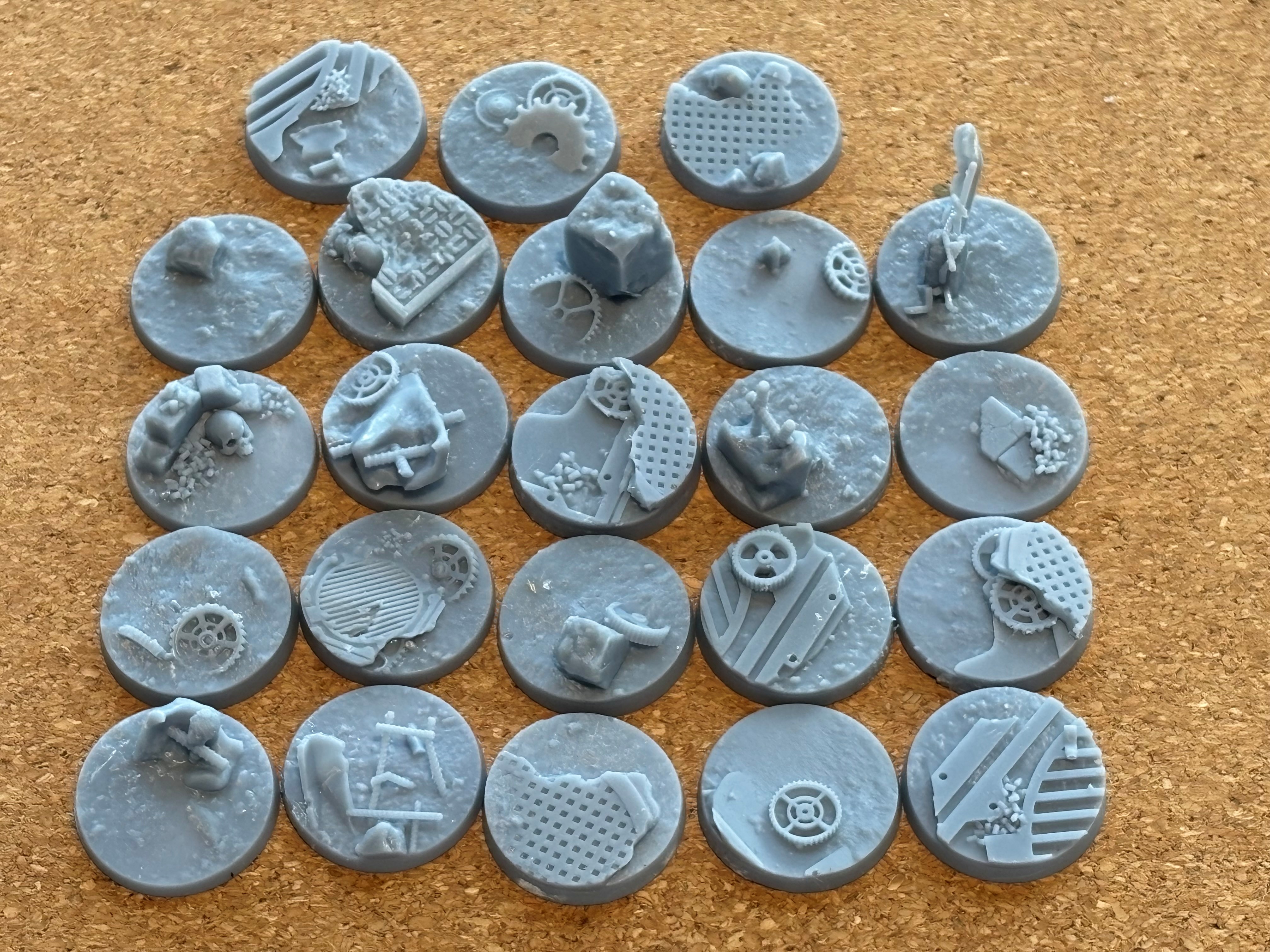 Industrial Wasteland Bases – 25x 28mm Round Bases - 1
