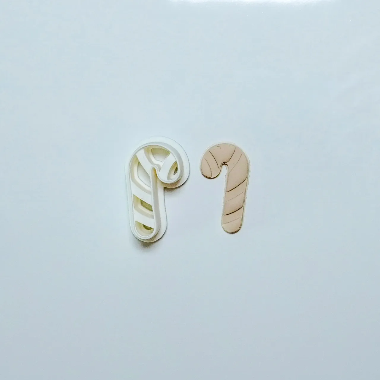 Candy Cane Polymer Clay Cutter Earrings Necklace view 2
