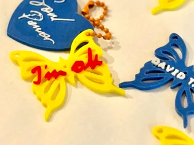 David Tao fan support merchandise - Butterfly I'm OK keychain pendant