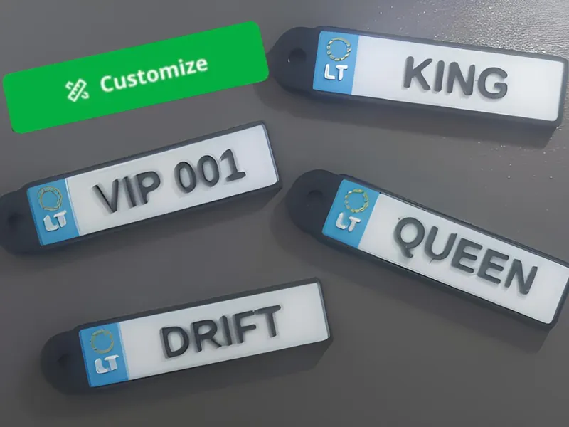 Customizable EU License Plate Keychain