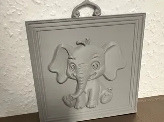 Süßer Baby Elefant Relief‑Skulptur‑Bilderrahmen #2