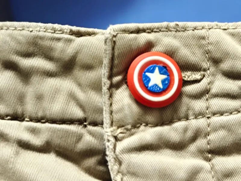 Pants Button Avengers Shield - With cap, hide wire