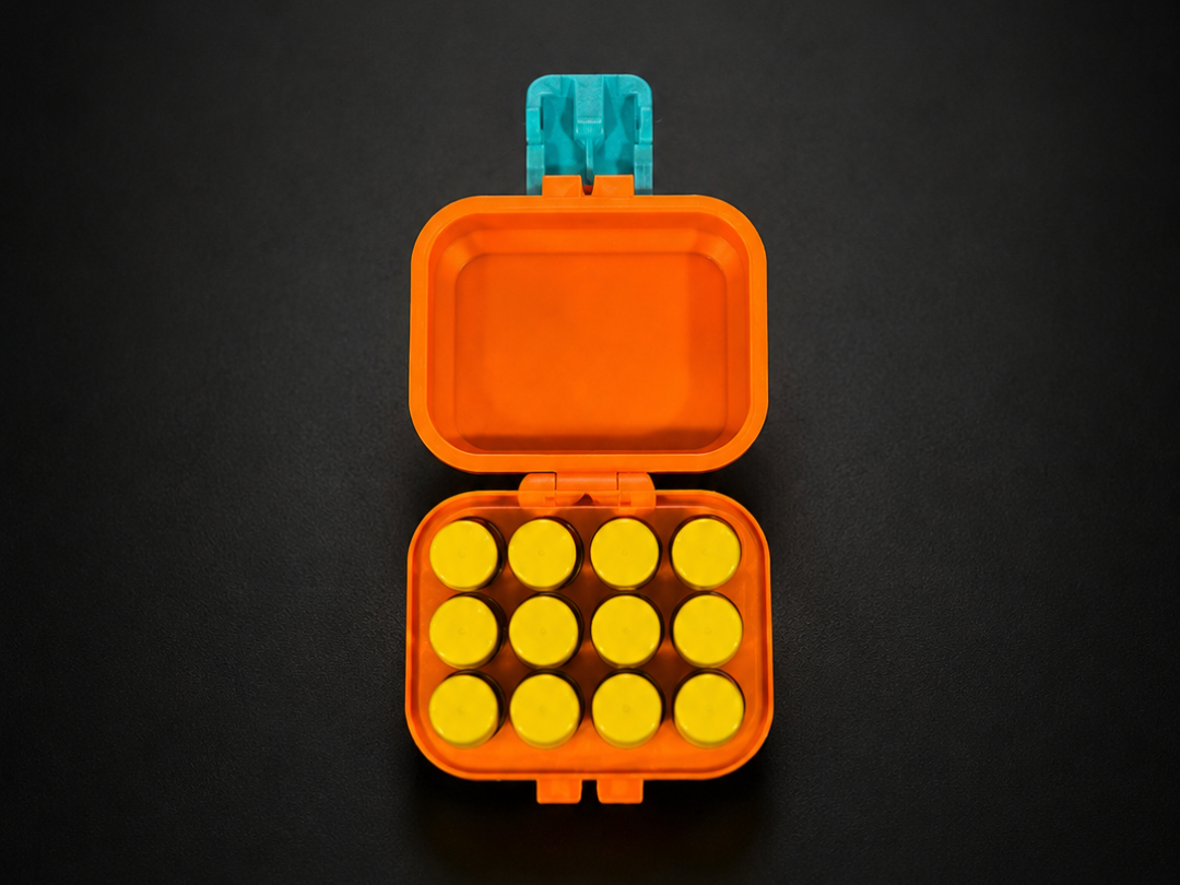 Compact 3ml Peptide vial case snapbox, (12 vials)