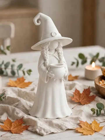 Figura decorativa: Hygge Witch Holding Cauldron Figure — vista de referencia 2