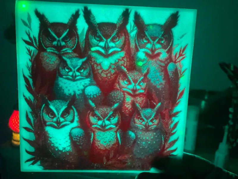 Owl Lithophane | Custom Illustration Lithophane