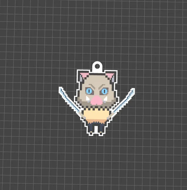 Demon Slayer - Inosuke (Máscara) - Logo Arte Pixel - Modelo de ...
