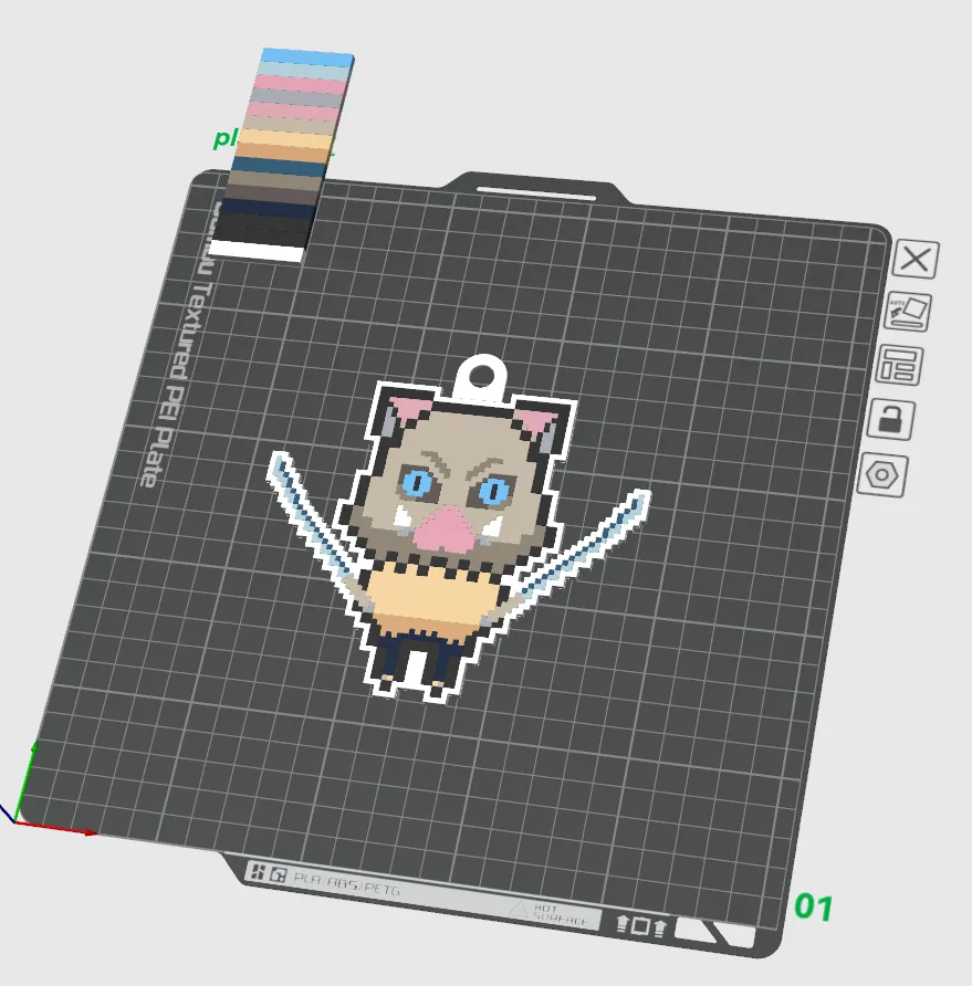 Demon Slayer - Inosuke (Mask) - Pixel Art Logo - Free 3D Print Model ...