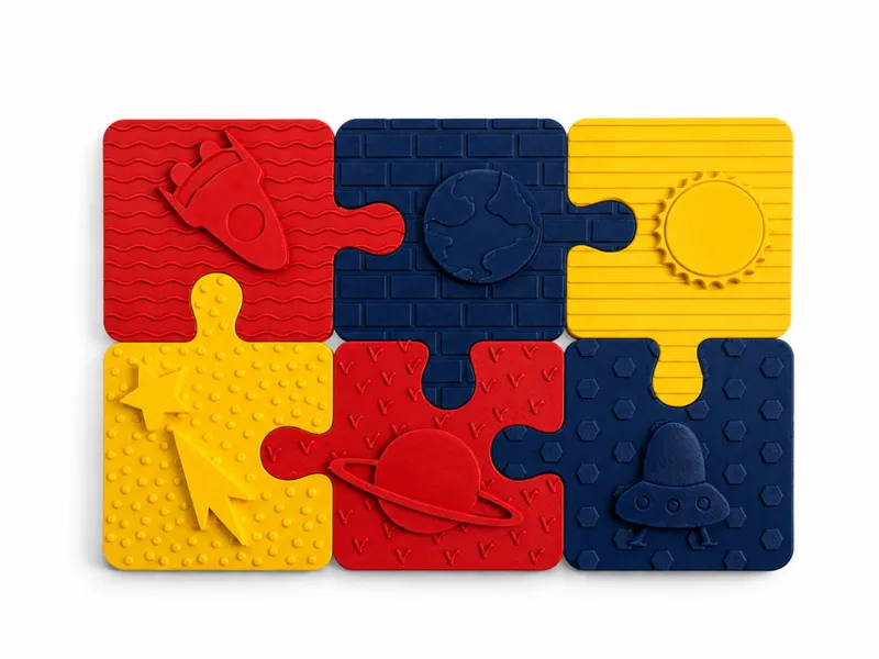 Space Puzzle Play Dough Stamp - Sensory Toy