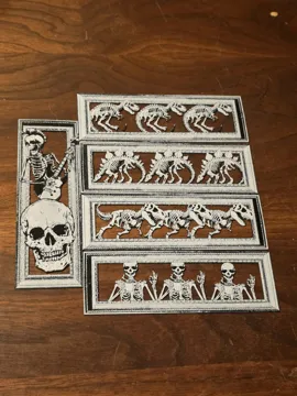 Accesorio de lectura: Framed Skeleton Bookmarks Set of 6 Black/White — vista de referencia 3