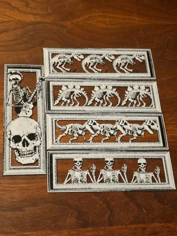Accesorio de lectura: Framed Skeleton Bookmarks Set of 6 Black/White — vista de referencia 2