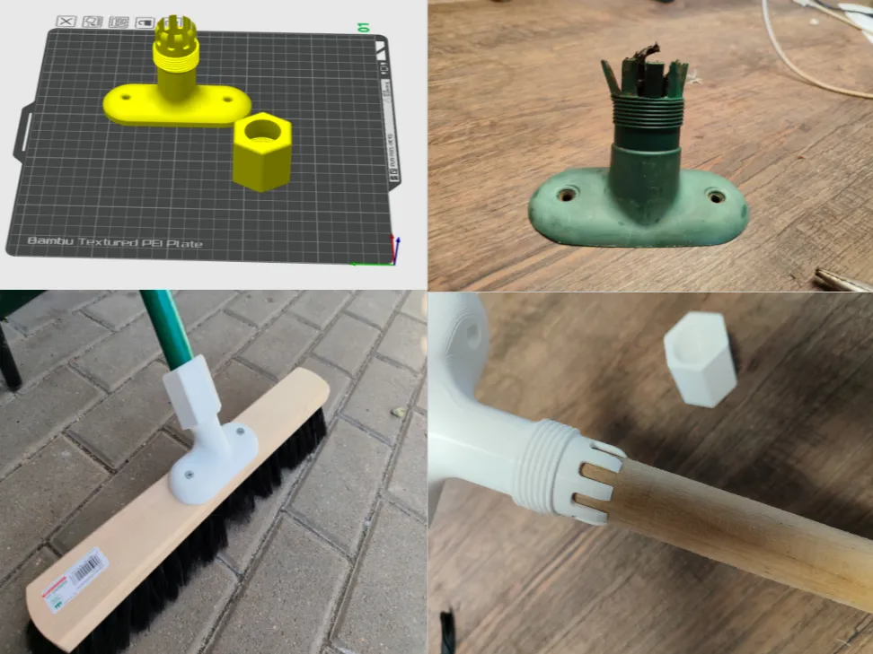 Modelo para impresión 3D: Besen / Gerätestielhalter. Referencia del modelo original.