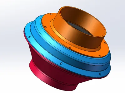 Centrifugal fan housing & coaxial inlet and outlet