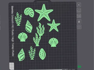 Glowing PLA Sea Plants, Shells & Starfish for Kids