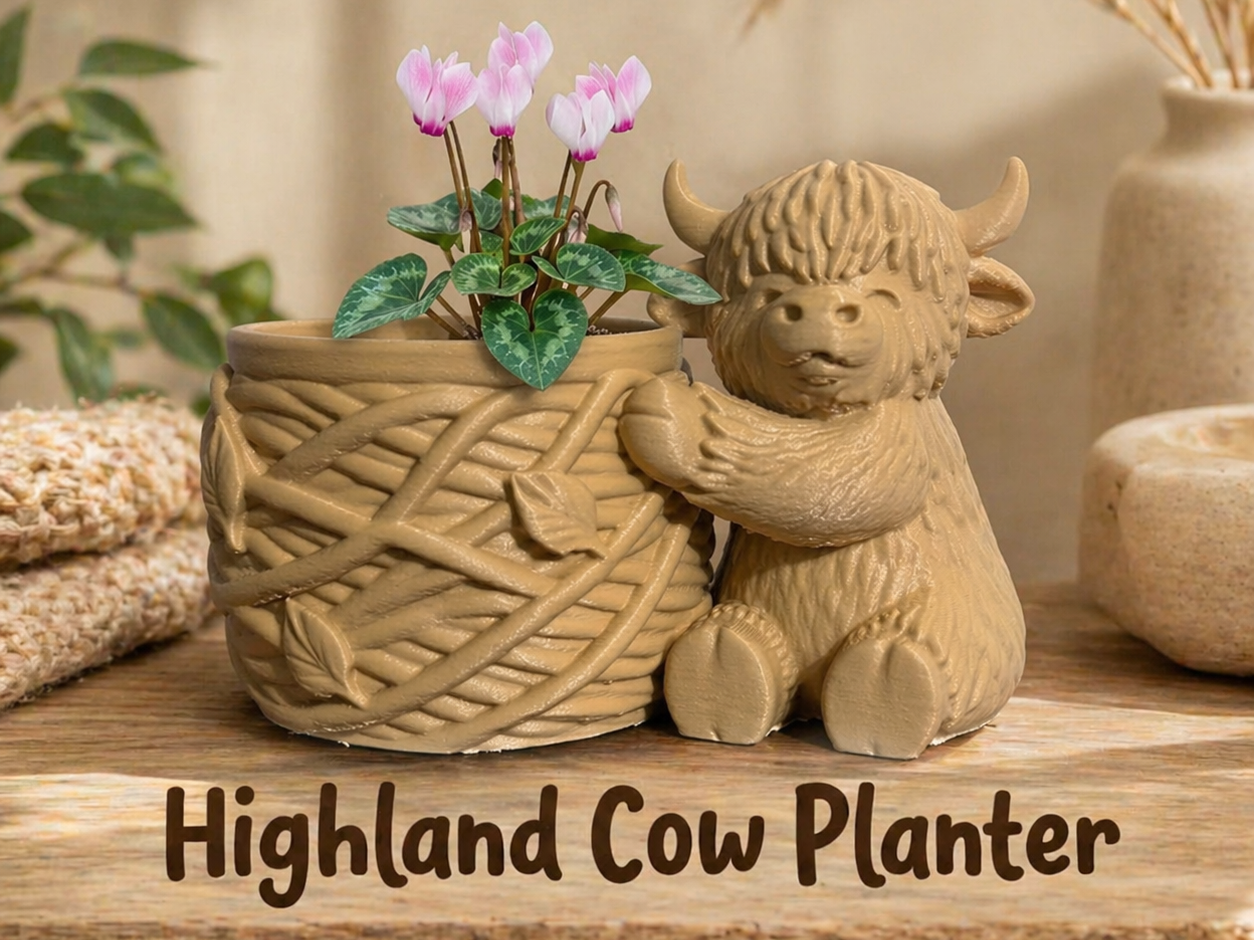 Highland Cow Nest Planter 