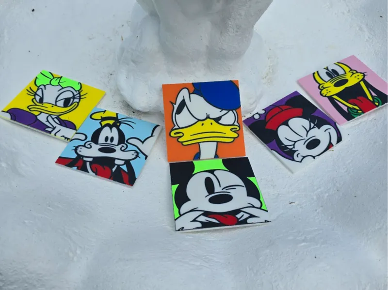 Disney Pop Art Coaster Set with Holder