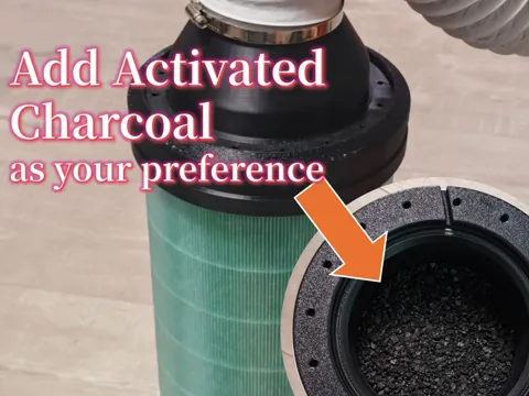 Letrero o emblema decorativo: Activated Charcoal Dual-stage filtration system — referencia de MakerWorld
