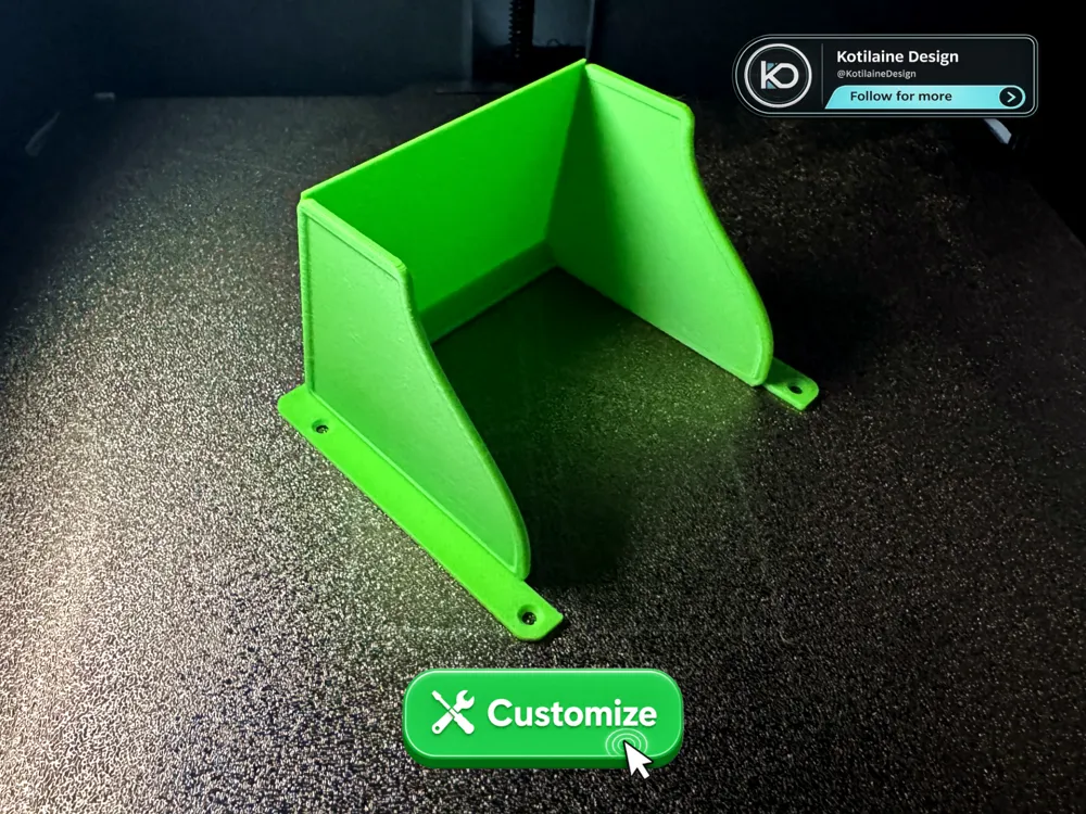 Letrero o emblema decorativo: Parametric Rain Hood – Custom Weather Shield. Referencia del modelo original.