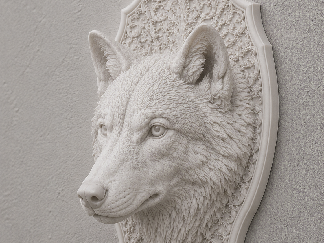 Wolf Wall Head Mount – Decorative Trophy Display 
