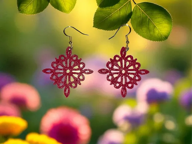 Stylized flower earrings