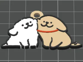 线条小狗贴贴钥匙扣 Squishy Maltese Dog Keychain