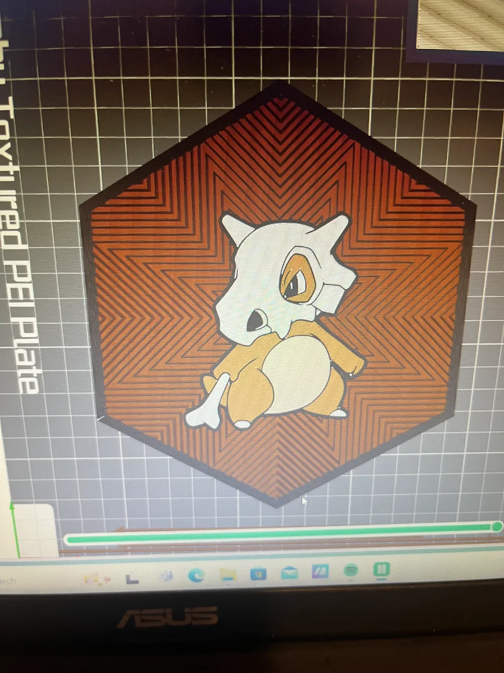 #104 Cubone Hex Wall Art by Laced Up Prints - MakerWorld