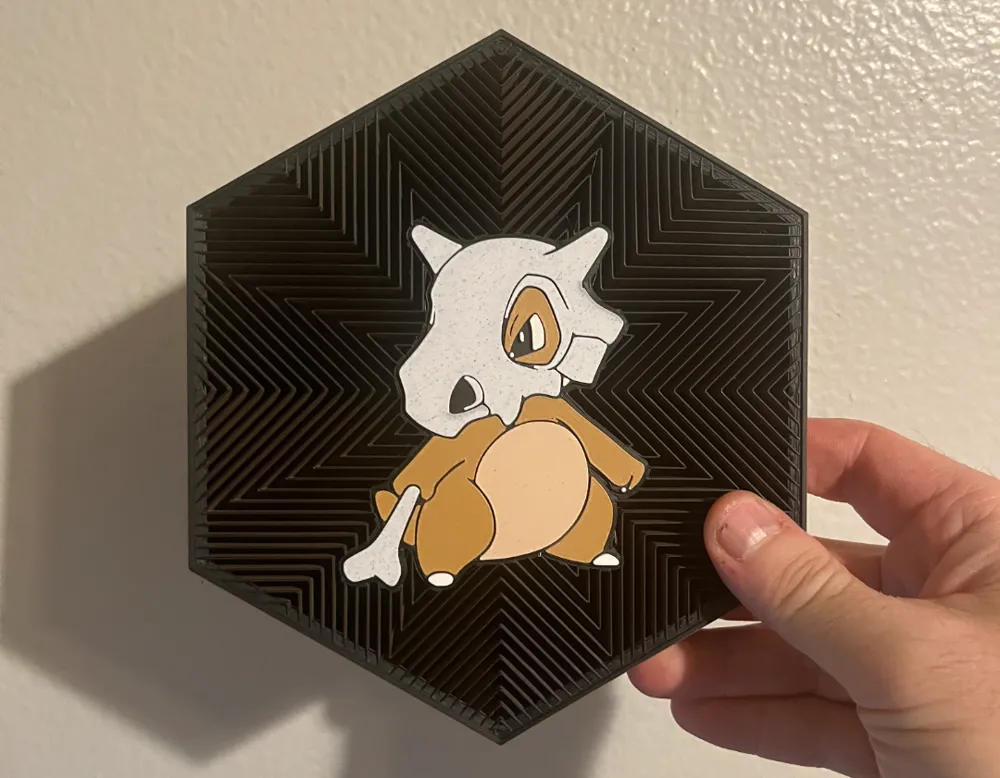 #104 Cubone Hex Wall Art - Free 3D Print Model - MakerWorld