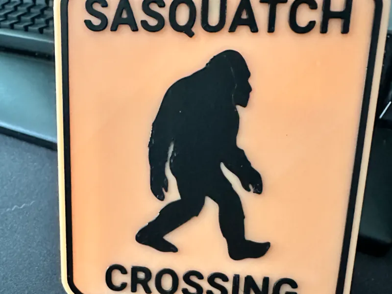 Sasquatch crossing sign