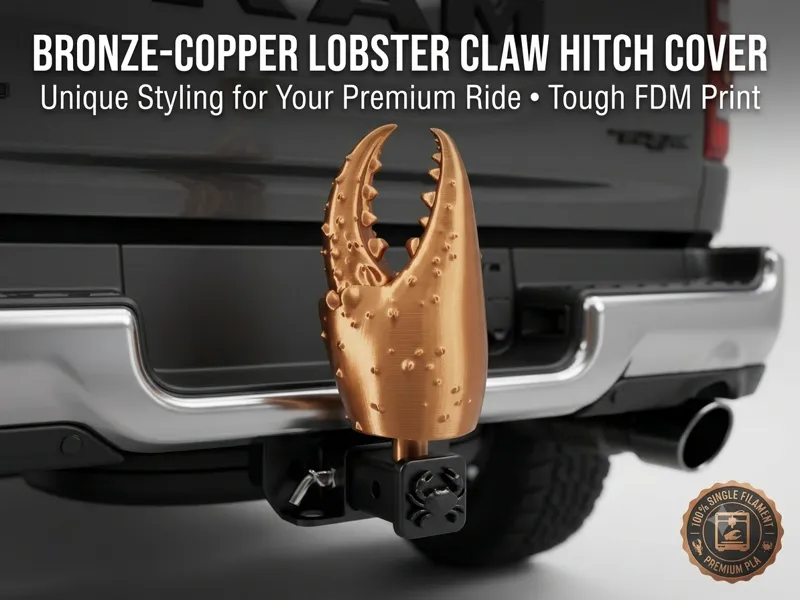 Lobster Claw Trailer Hitch Cover 2-Inch Receiver