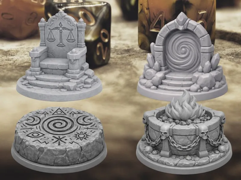 Terrain Set Portale, Trono, Runa Circle, Braciere.