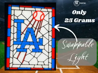 LA Dodgers light (swappable glass)