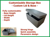 example 120 x 80 x 70 (lid 17, base 53); PETG and PLA