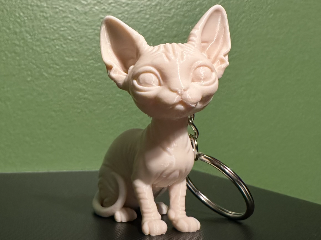 Porte-clés Figurine Chat Sphynx Détaillé Miniature
