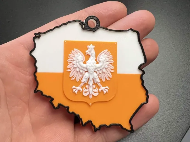 Keychain – Map of Poland with the Eagle