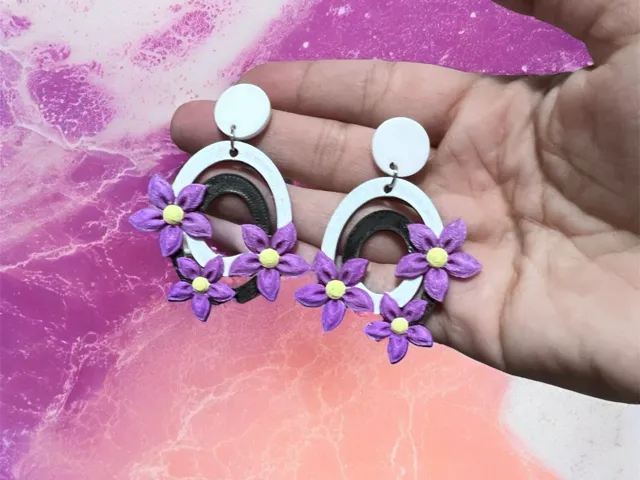 Pendientes circulo con flores
