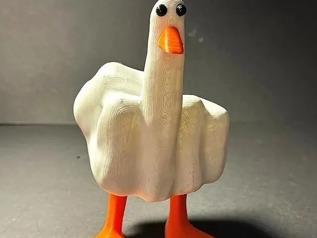 Modelo para impresión 3D: Middle Finger Goose. Referencia del modelo original.