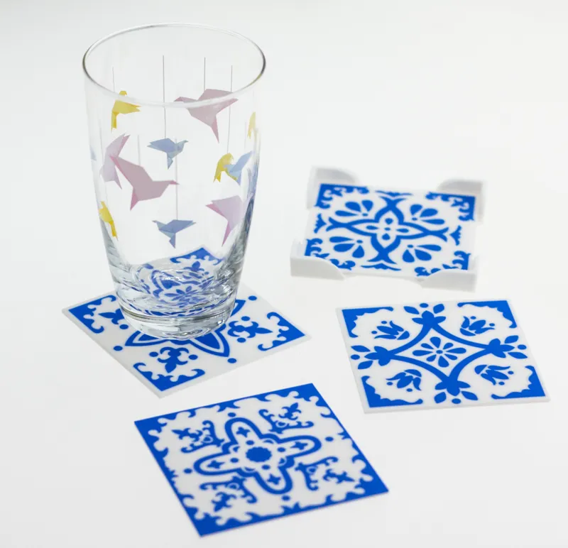 Coaster set - portuguese azulejo tiles style