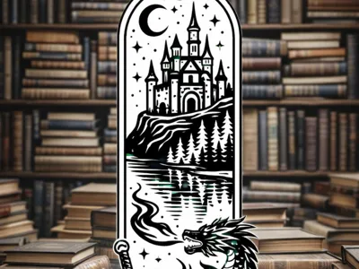 Dragon Fantasy Bookmark - Printable without AMS