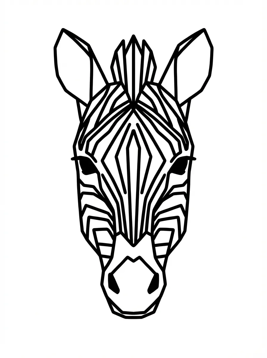 Geometric Zebra Head - Minimalist Wall Art - Free 3D Print Model ...